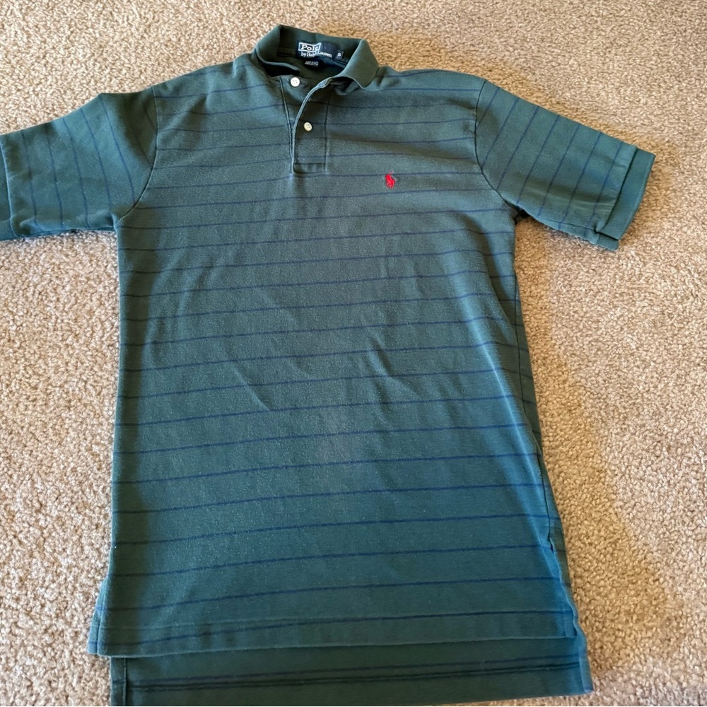 VTG Polo by Ralph Lauren Green Striped Men's Shirt Sz s